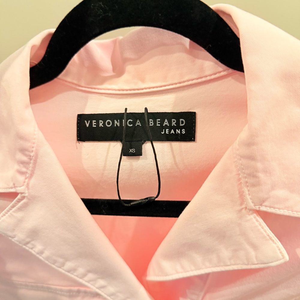Veronica Beard Winifred Twill Belted Romper in Cherry Blossom | LIKE NEW - Picture 6 of 7